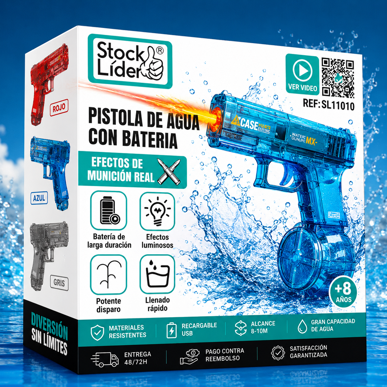 AquaStrike™ PRO | Pistola de Agua Automática Recargable 💦